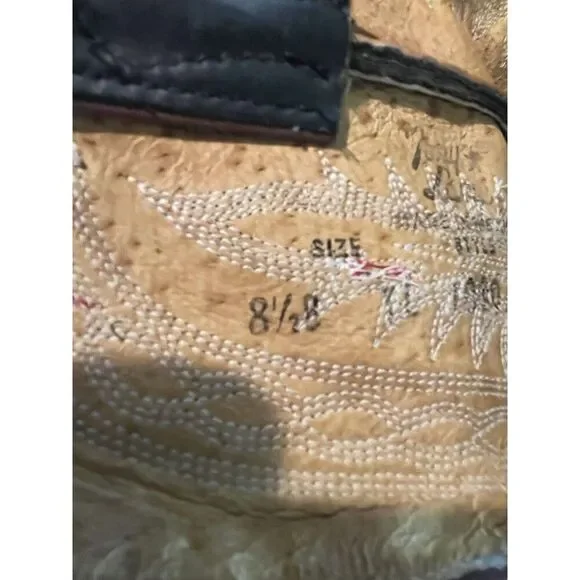 Tony Lama Boots Mens 8.5 B leather Cowboy Western - Picture 14 of 16